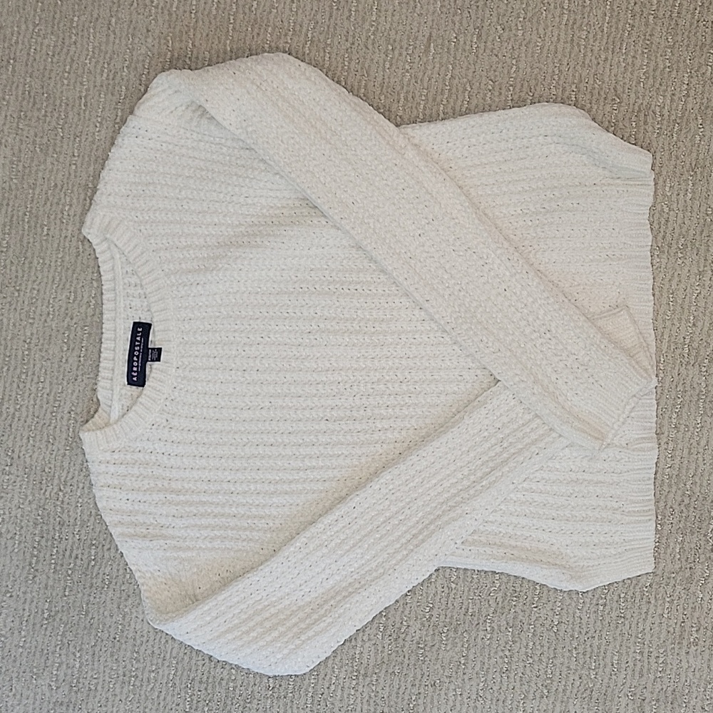 Aeropostale White Ribbed Sweater